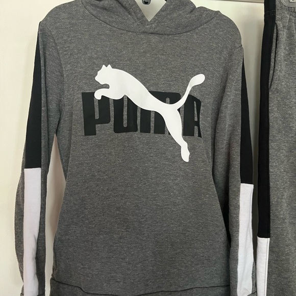 Puma Charcoal and Black Sweat Jogger Tracksuit - Picture 2 of 6